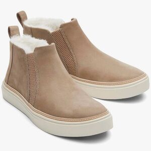 New TOMS Bryce Suede Faux Fur Lined Ankle Boots size 9.5W